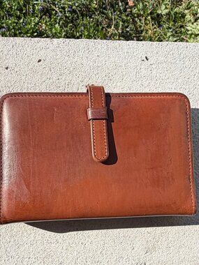 COACH Vintage Pocket Organizer British Tan Small Refillable Binder Distressed